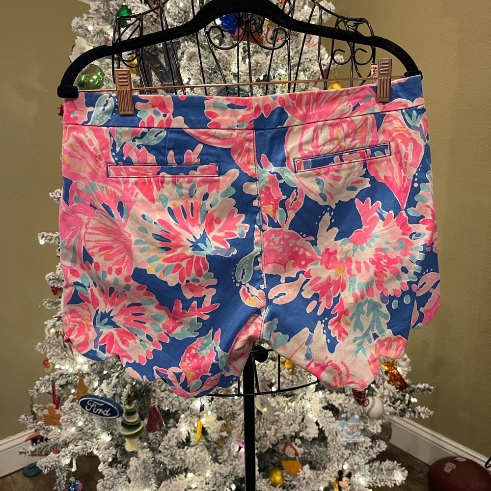 Lilly Pulitzer Pink and Blue Floral High Waist Shorts - Picture 6 of 11